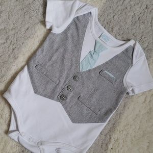 Edgehill collection vest tie onesie